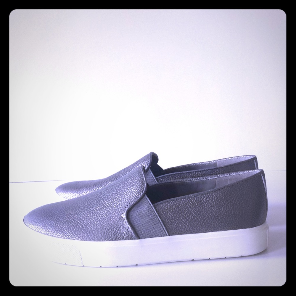 Vince. Pewter slip on sneakers Sz 6